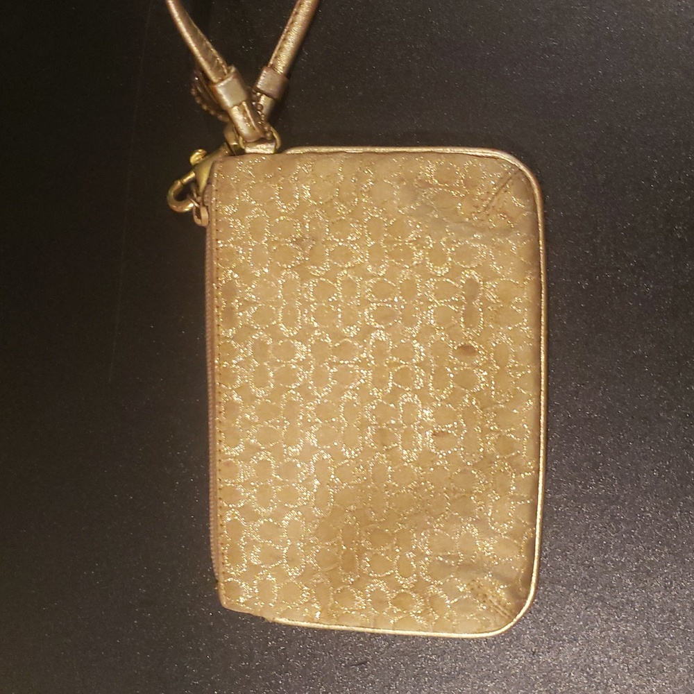 Coach Gold Wristlet Clutch - Picture 3 of 7